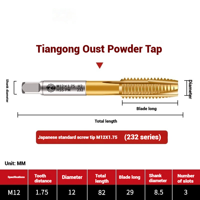 1097-Powder metallurgy machine taps stainless steel special taps straight groove spiral apex screw tip taps taps Shandong Denso Pricision Tools Co.,Ltd.